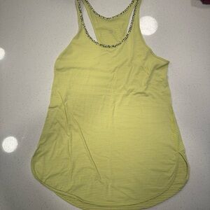 Lululemon neon yellow racer back tank size 6